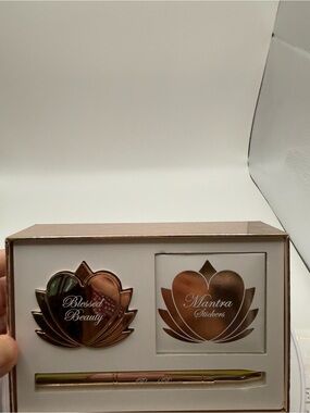 Blessed Beauty Natural Lip Cream Set, Mantra Stickers & Pen Set - Rose Gold